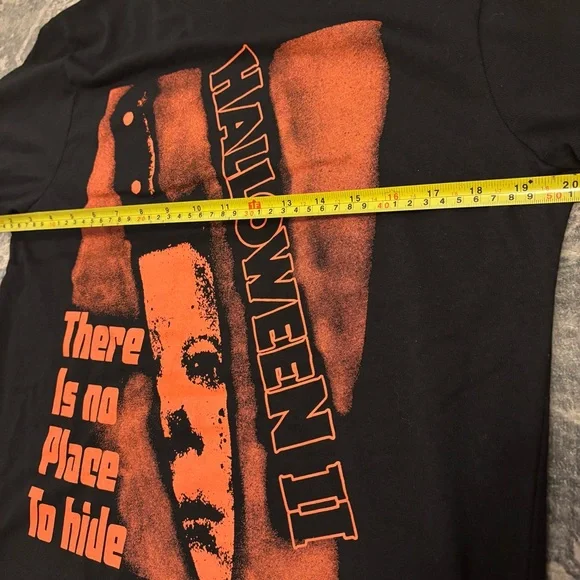 Halloween II Mike Myers Black and Orange Graphic T-Shirt - Picture 4 of 8